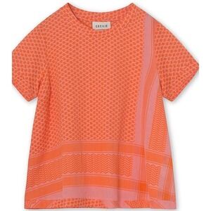 Cecilie Womens Summery Copenhagen Handloom Cotton A Line Short Sleeve Shirt‎ M